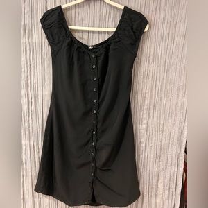 Black button down dress mid thigh